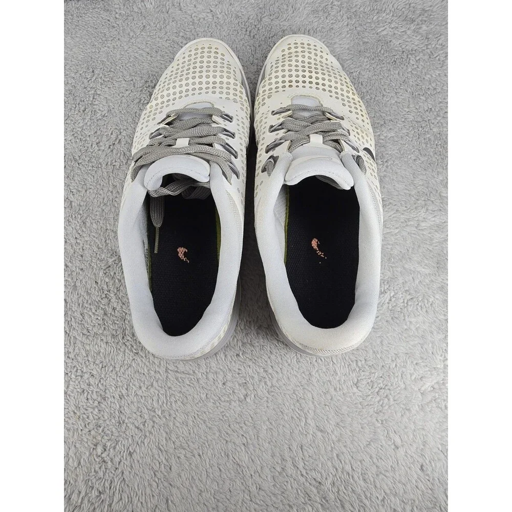 Nike Women's White and Gray Perforated Training Sneakers